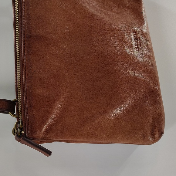 Margot New York Chestnut Brown Crossbody Purse Three Multiple Section Zip Top - Picture 2 of 12